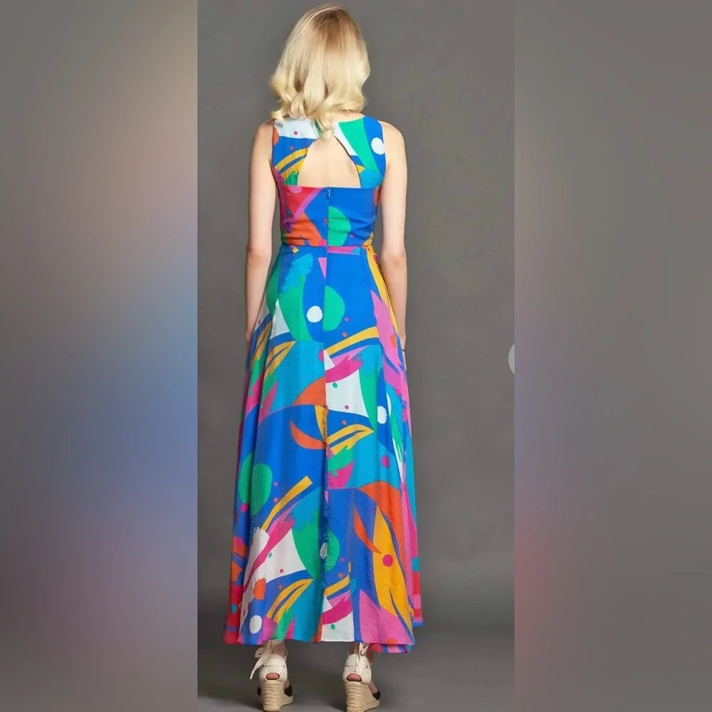 (NEW) Anthropologie Coconinno Jenine Maxi Dress - Miami Vibes - Picture 6 of 16